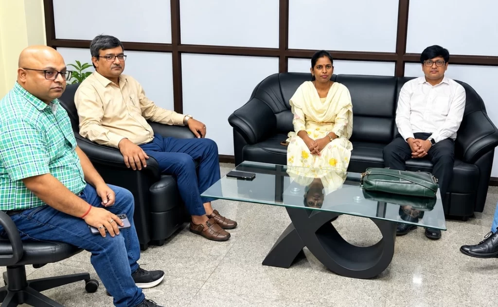 Rajeev Singh of Sansar Green during a meeting at IIT (ISM) Dhanbad on the project to convert dry leaves into enriched organic manure.