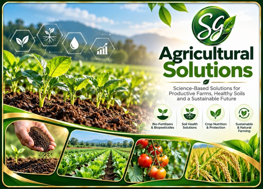 Sansar Green Agricultural Solutions featuring healthy crops, fertile soil, biofertilizers, biological crop protection and sustainable farming technologies.